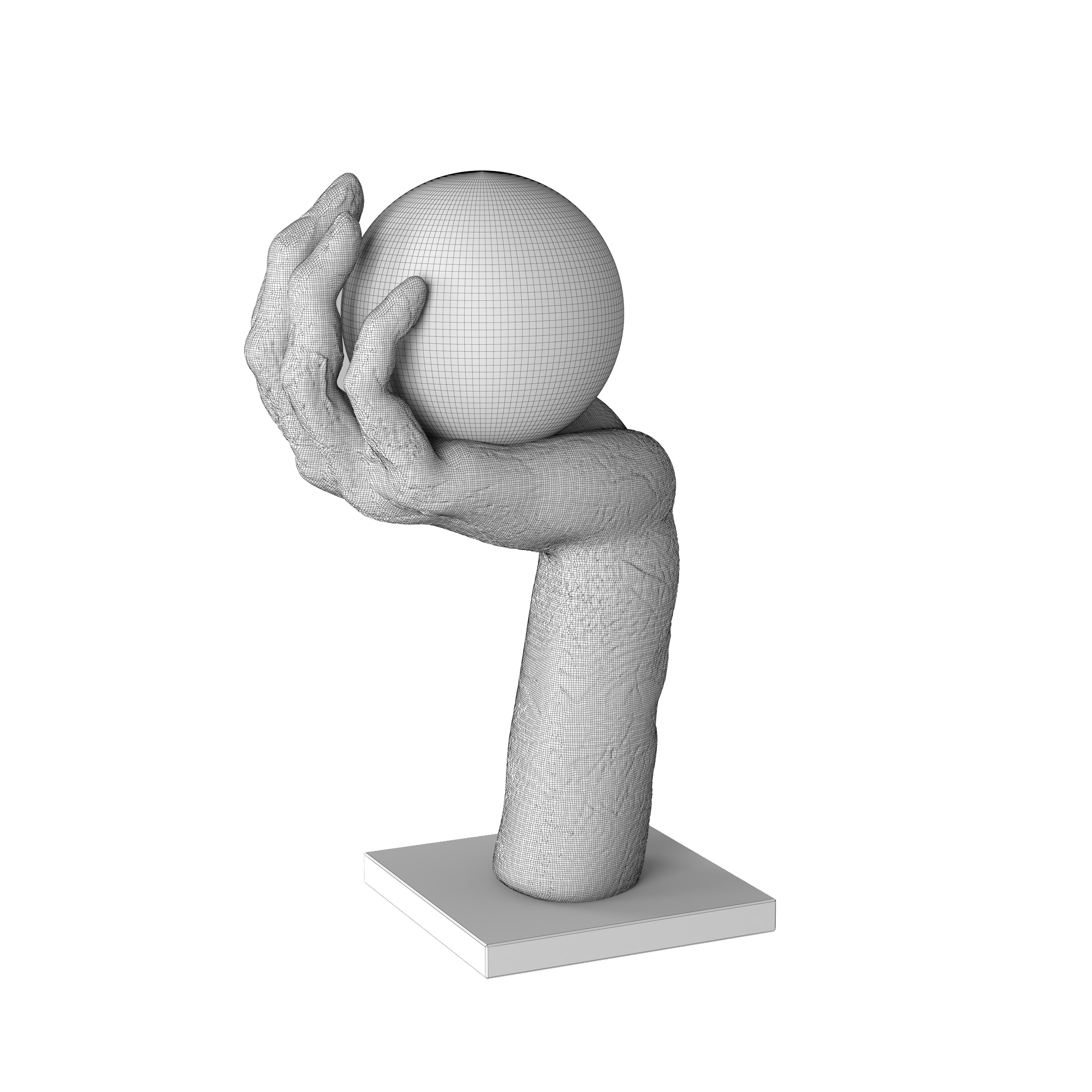 Hand Ball Decor Object 3D model_6