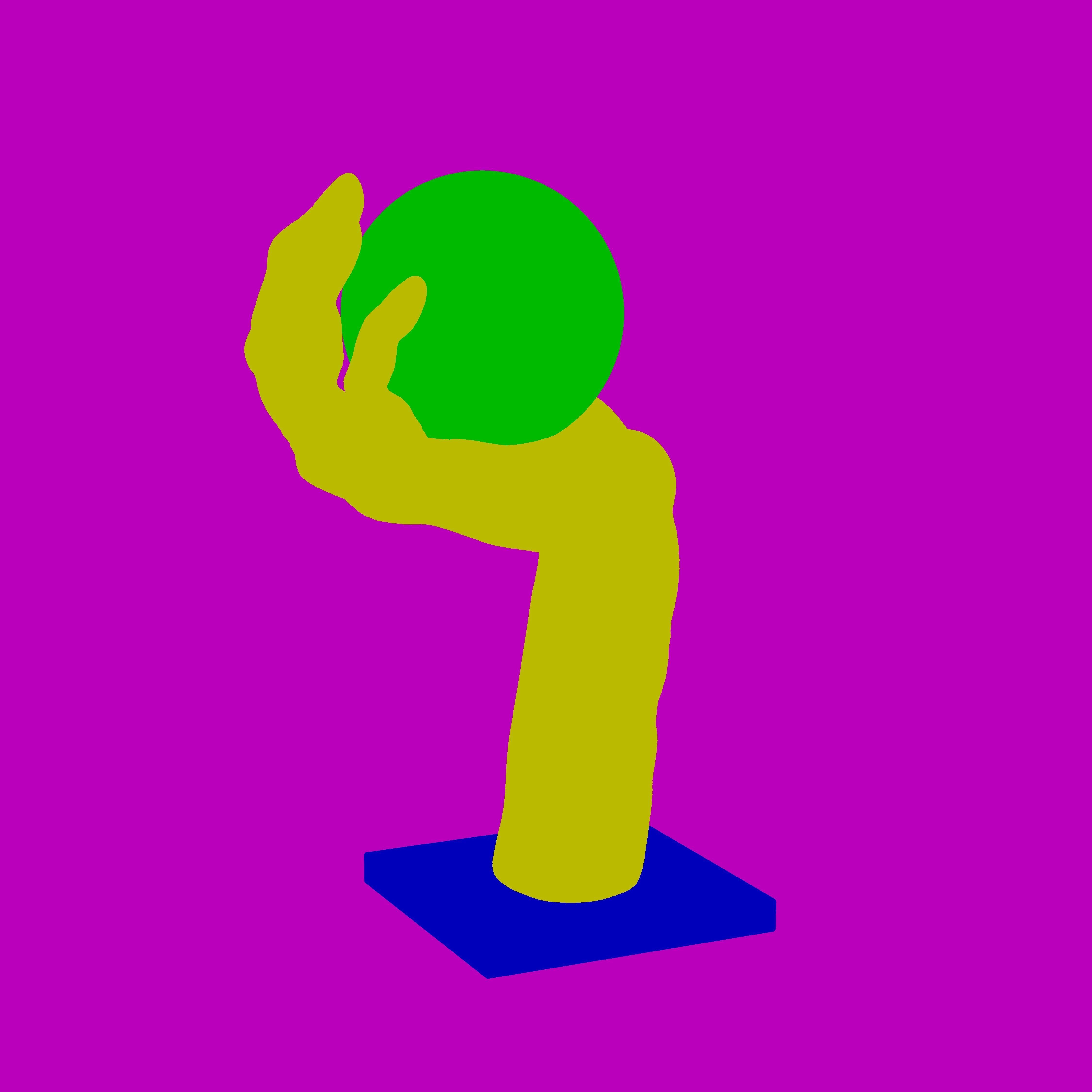 Hand Ball Decor Object 3D model_8