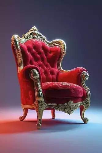 Red and gold fancy chair