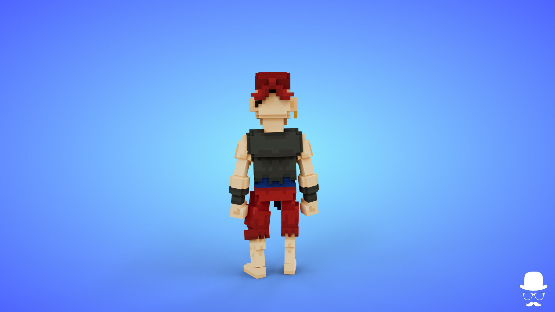 Pirate 2 Voxel Character - 3D Lowpoly Fantasy Model Low-poly 3D model_2