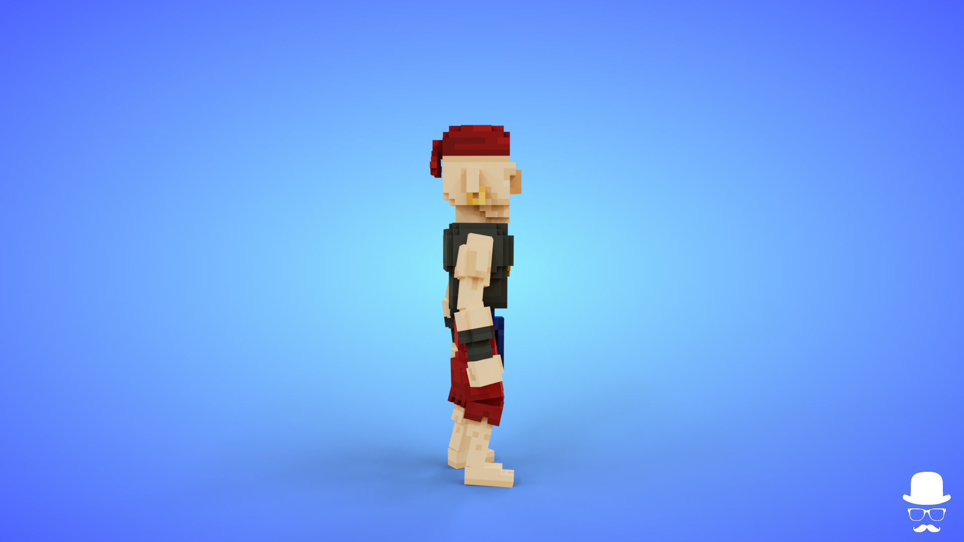 Pirate 2 Voxel Character - 3D Lowpoly Fantasy Model Low-poly 3D model_3