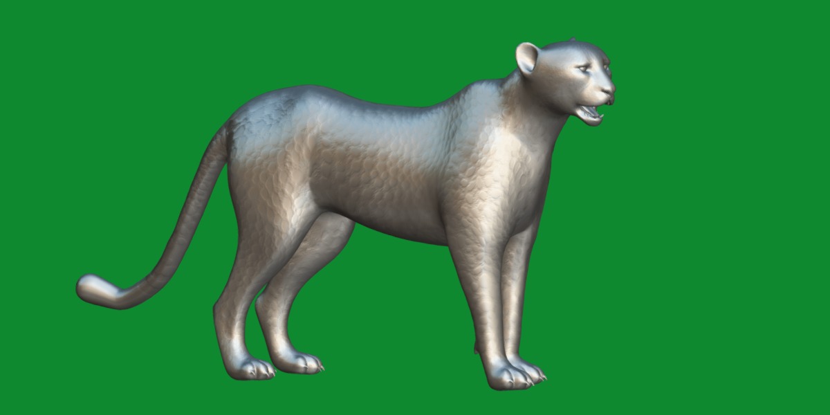 South African Cheetah Low-poly 3D model_21
