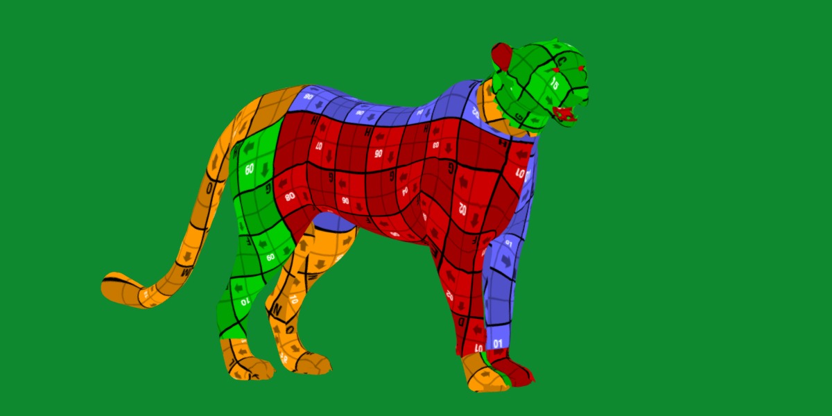 South African Cheetah Low-poly 3D model_25