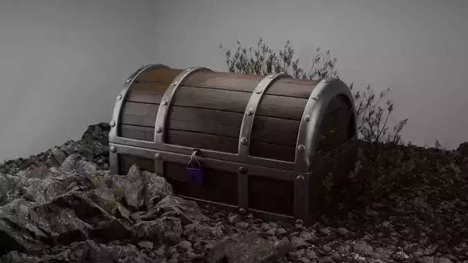Treasure Chest - Without Wood Texture 3D model