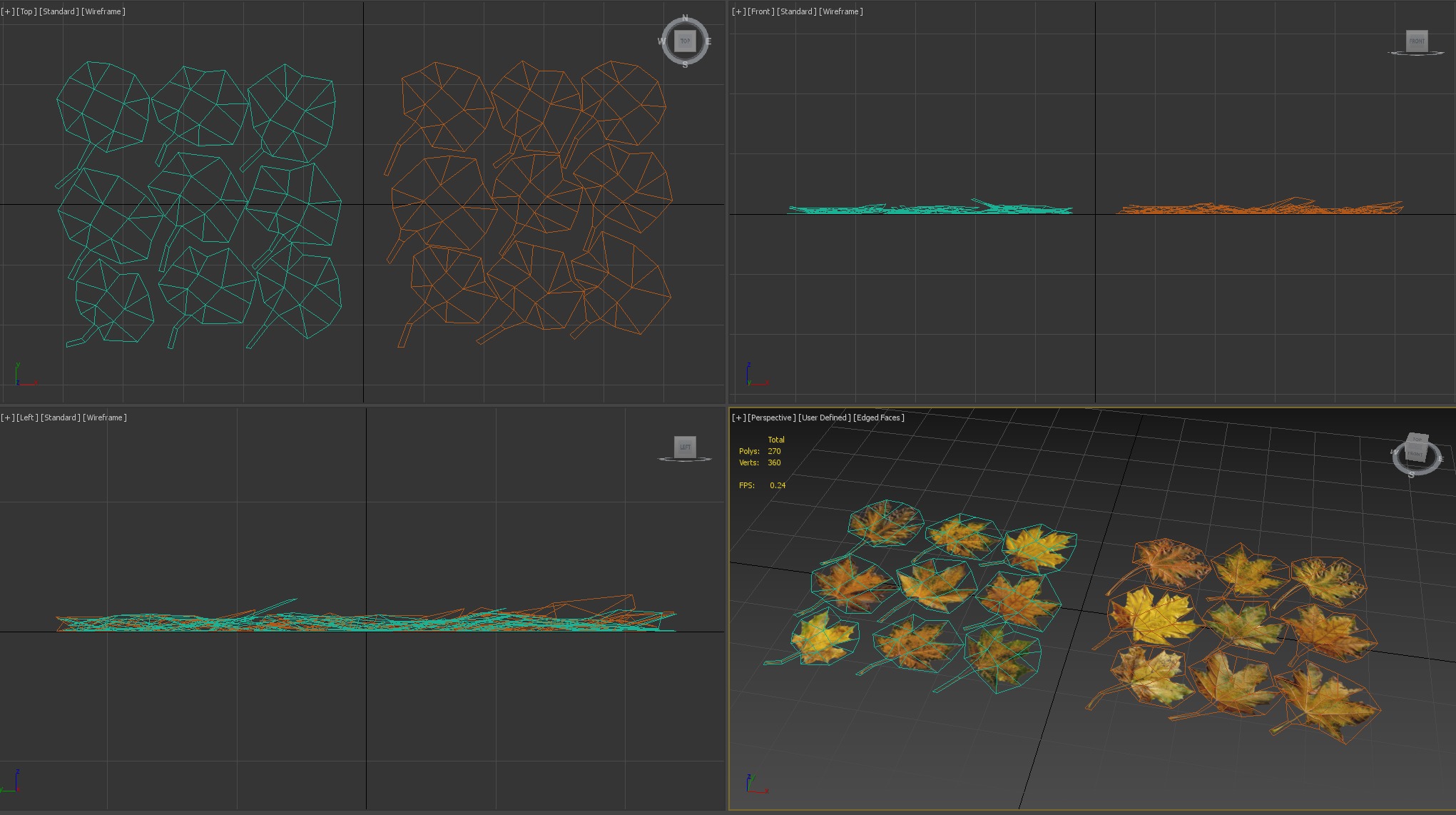 Autumn Fall Maple Tree Leaves Leaf Low-poly 3D model_14