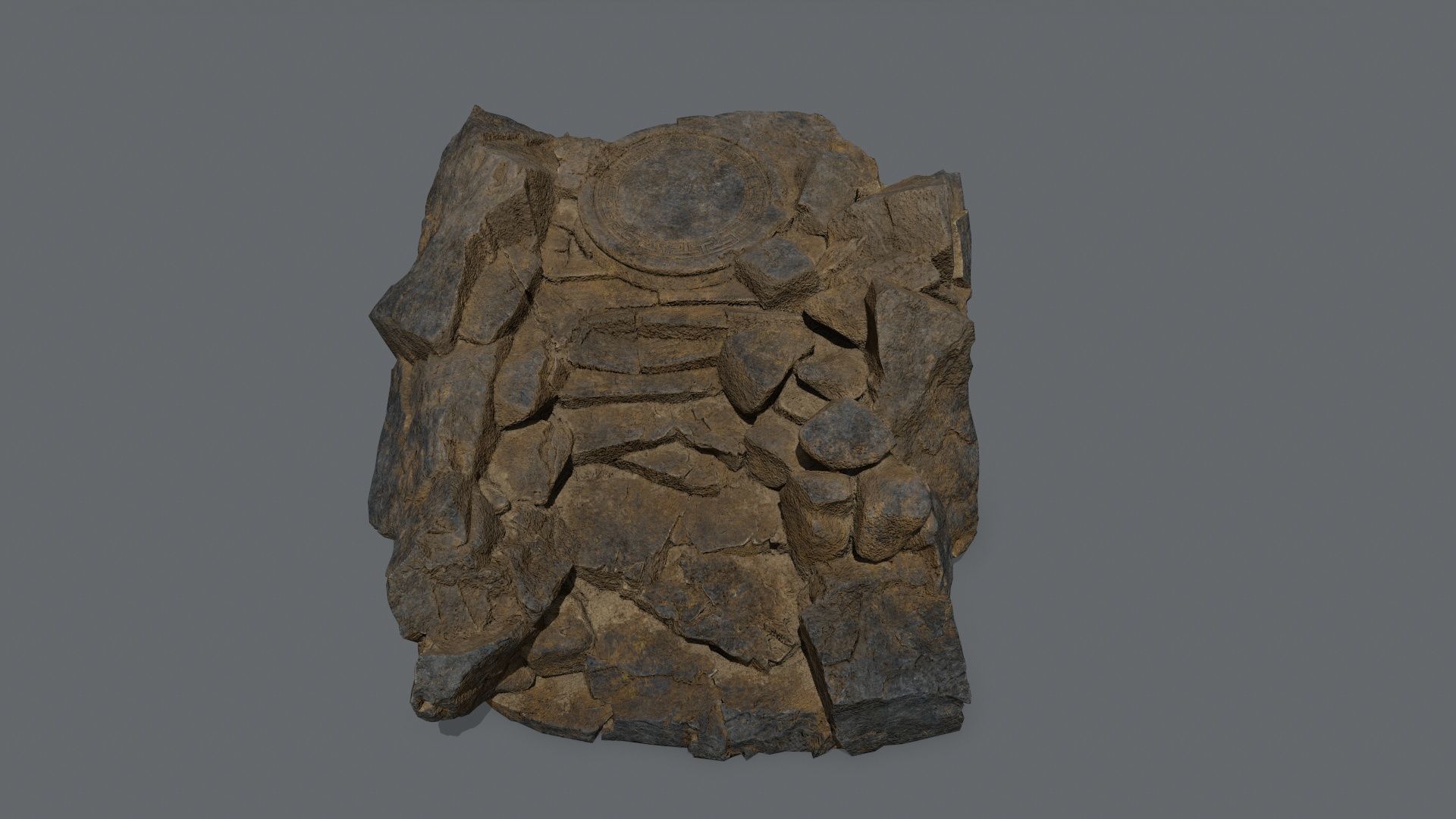 old stairs Low-poly 3D model_10