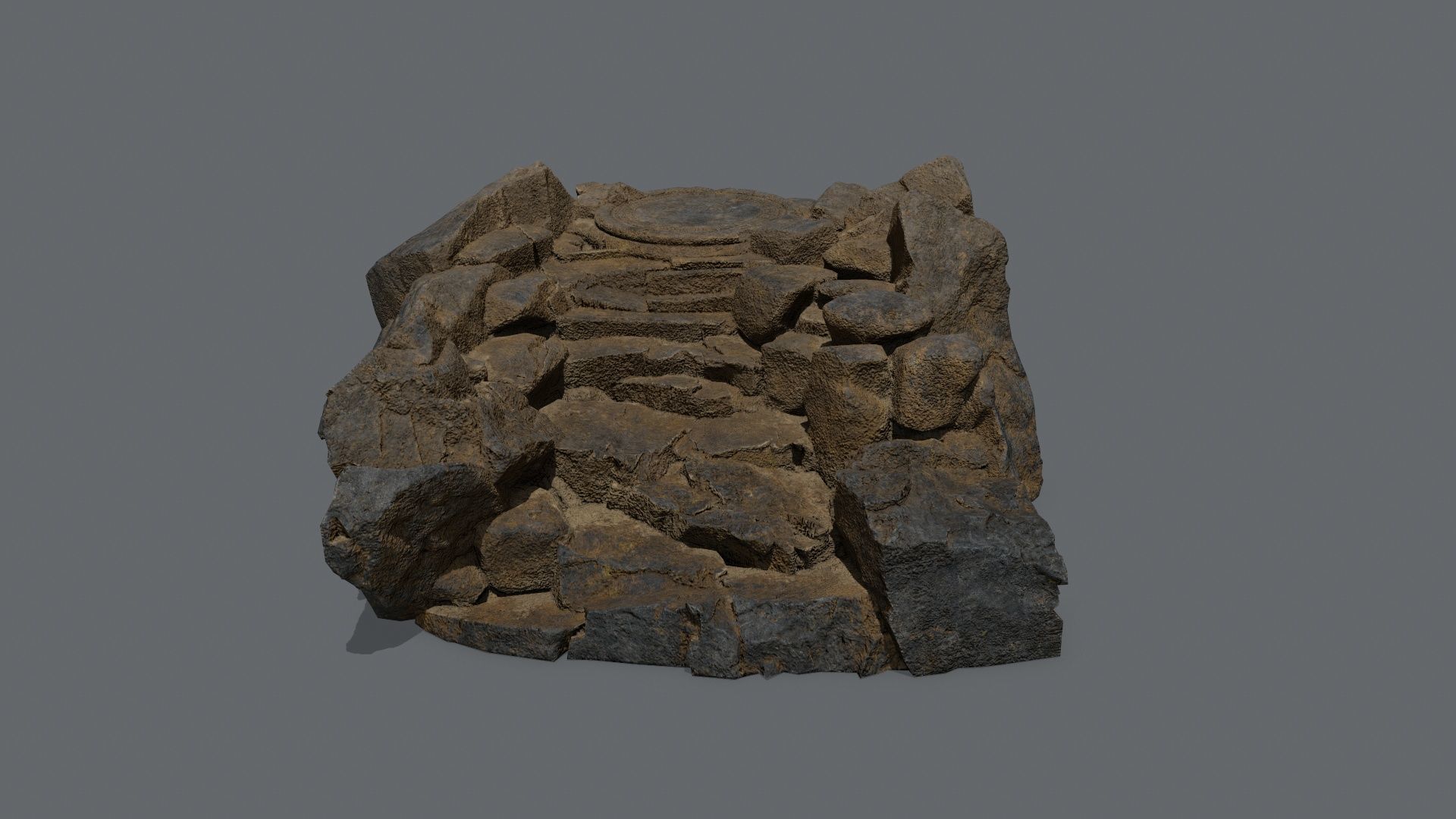 old stairs Low-poly 3D model_9