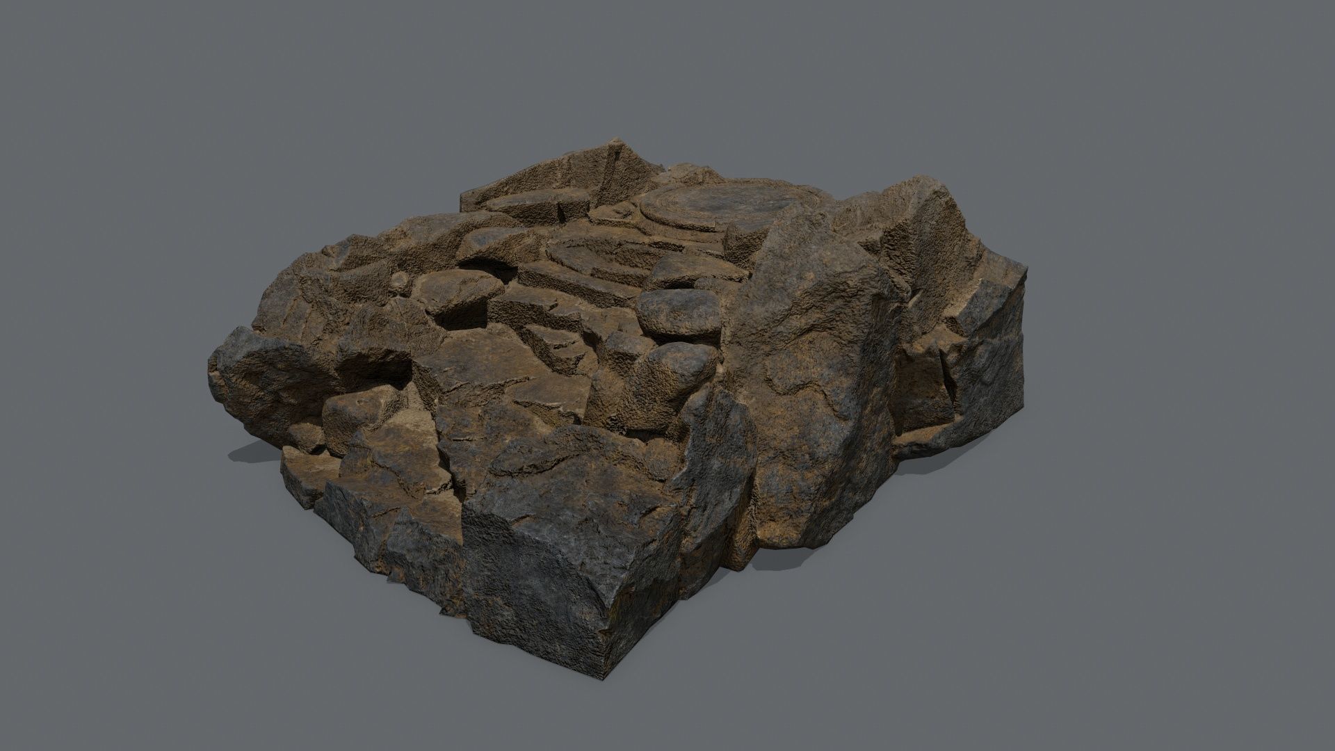 old stairs Low-poly 3D model_2