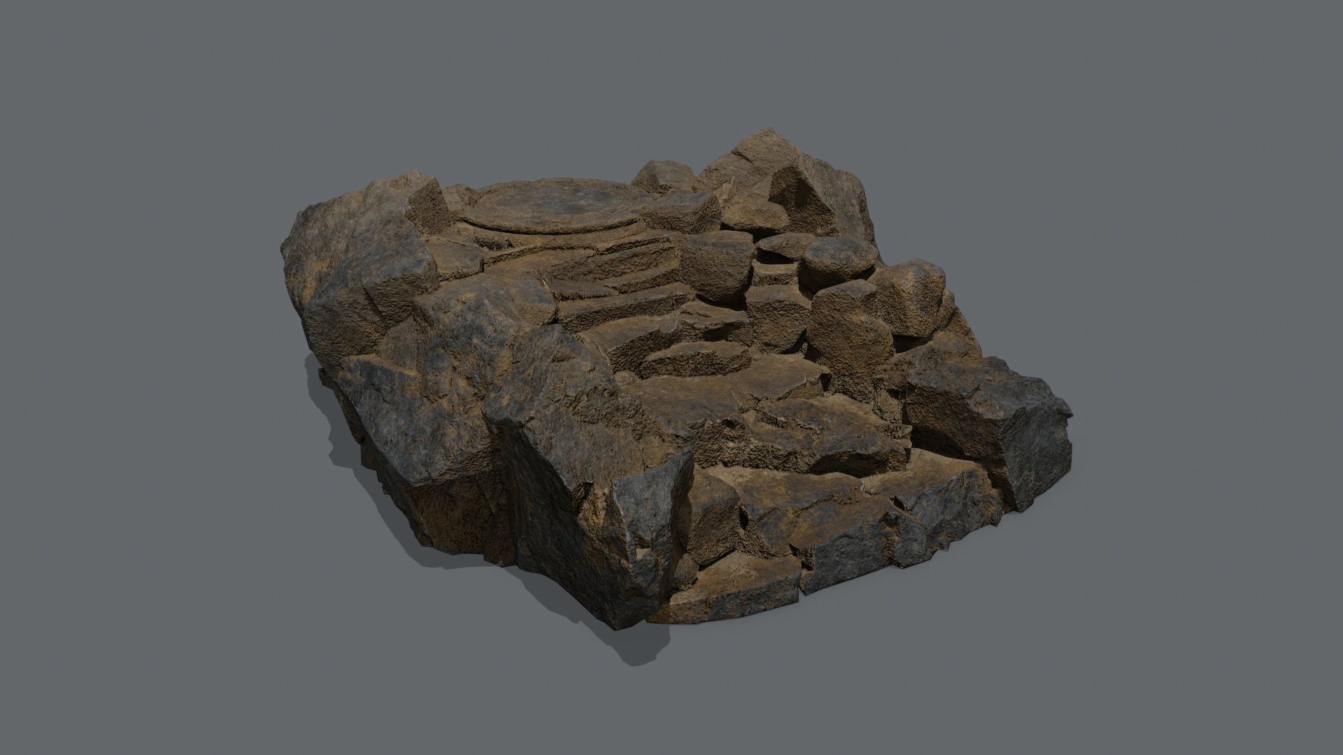 old stairs Low-poly 3D model_8