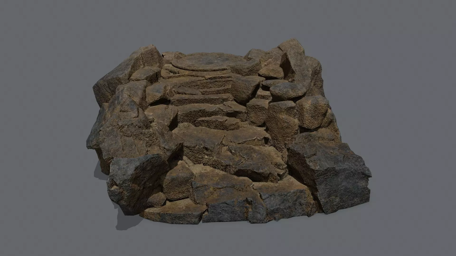 old stairs Low-poly 3D model_0