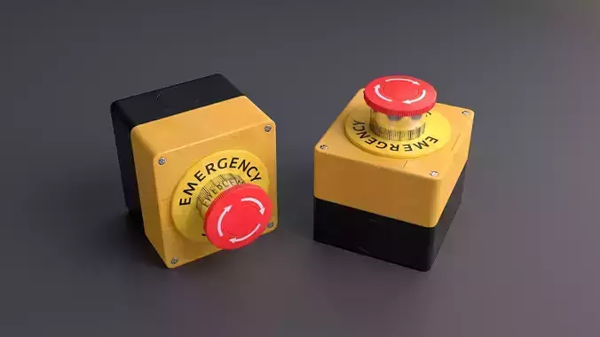 Emergency Button Low-poly 3D model