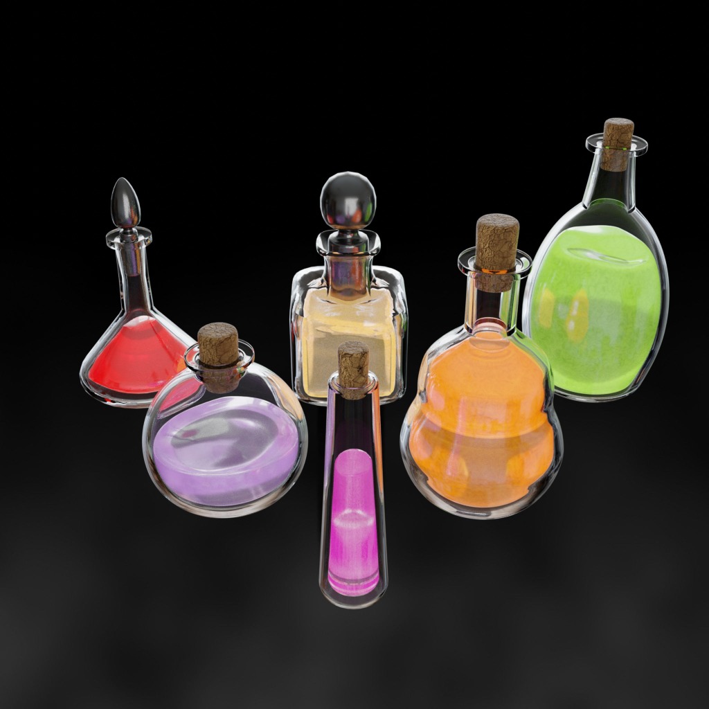 PBR Potion Collection 3D model_1