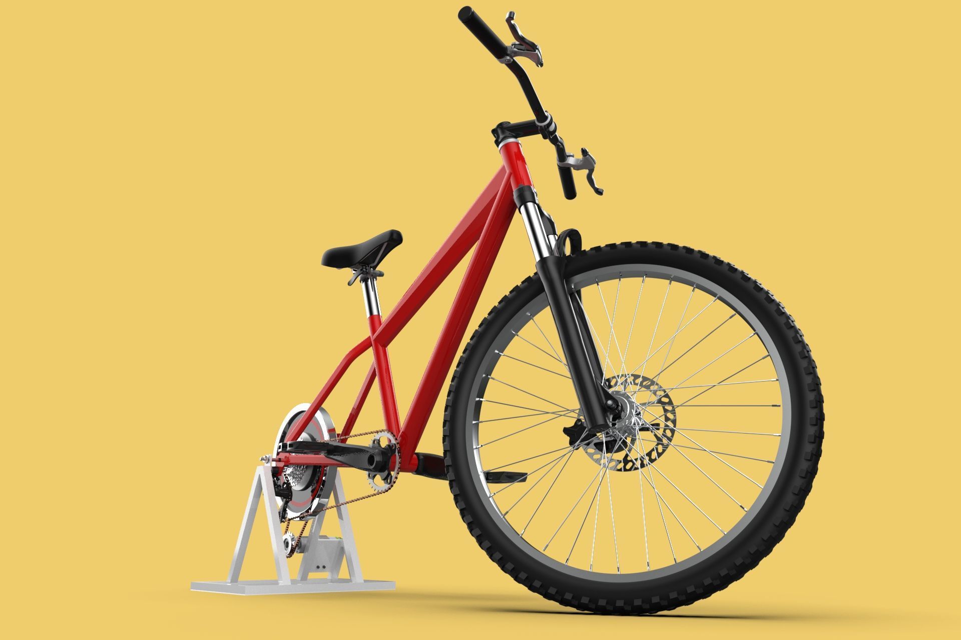 STATIONARY EXERCISE BIKE STAND BICYCLE GENERATOR PEDAL CHARGER 3D model_9