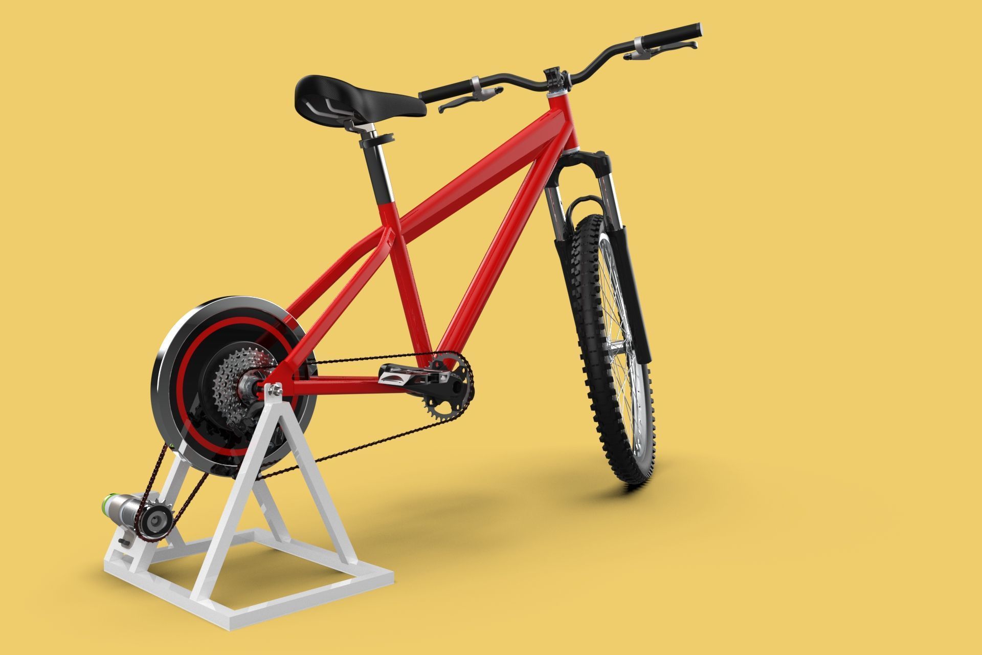 STATIONARY EXERCISE BIKE STAND BICYCLE GENERATOR PEDAL CHARGER 3D model_4