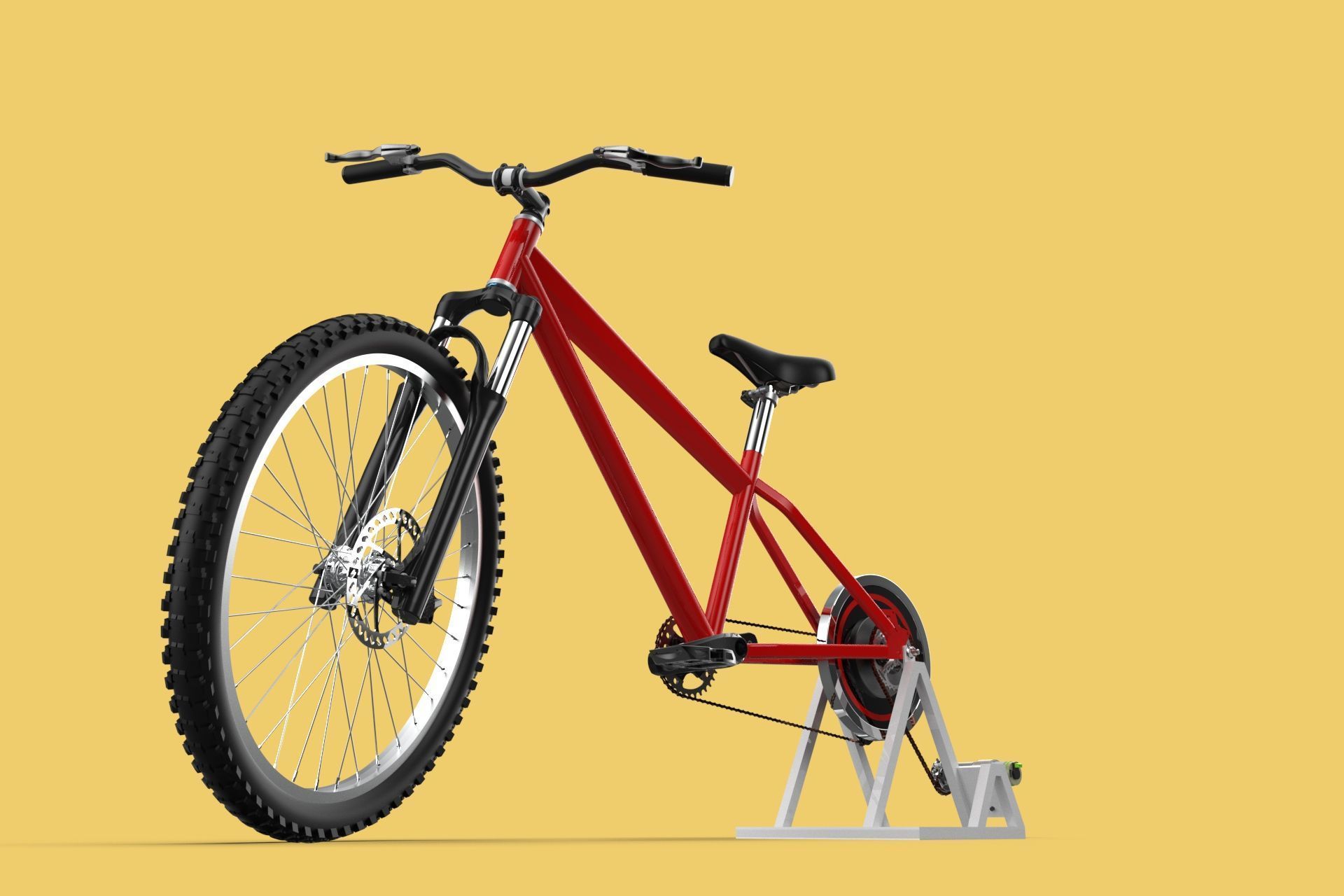 STATIONARY EXERCISE BIKE STAND BICYCLE GENERATOR PEDAL CHARGER 3D model_10