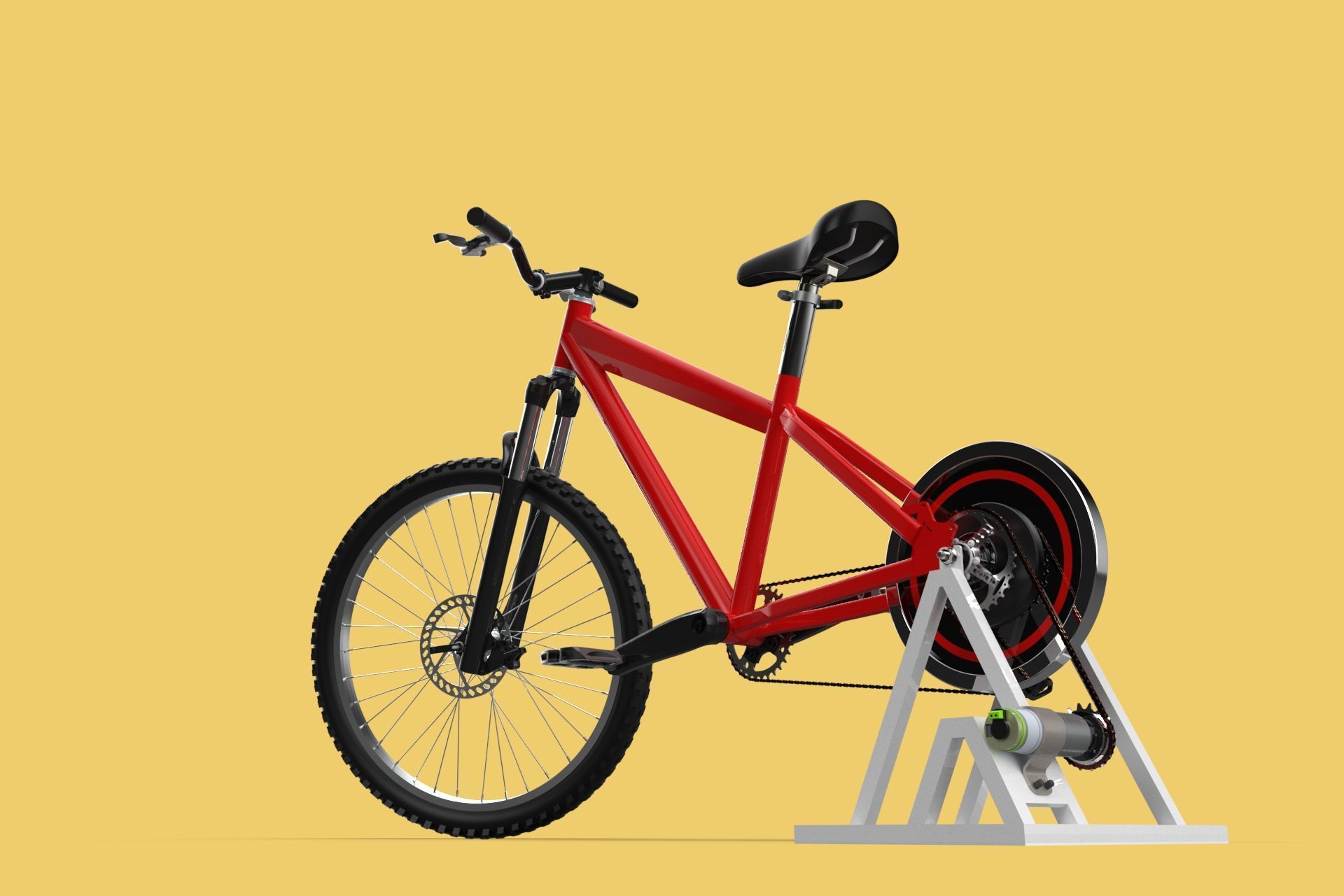 STATIONARY EXERCISE BIKE STAND BICYCLE GENERATOR PEDAL CHARGER 3D model_12