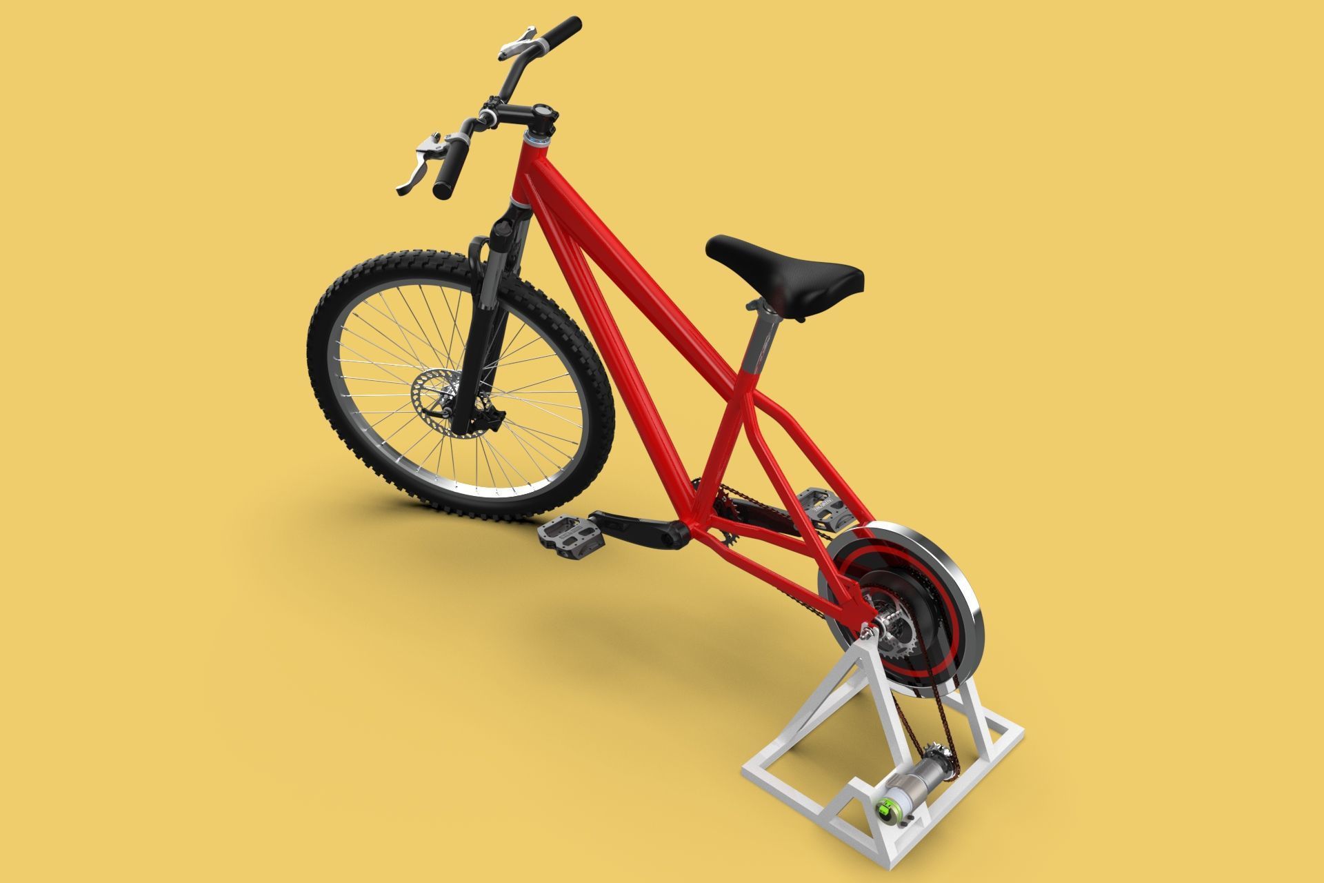 STATIONARY EXERCISE BIKE STAND BICYCLE GENERATOR PEDAL CHARGER 3D model_1