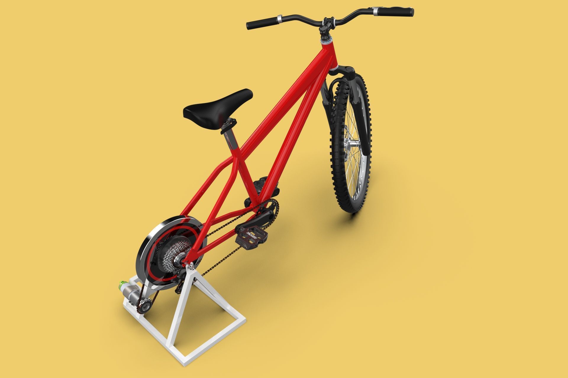 STATIONARY EXERCISE BIKE STAND BICYCLE GENERATOR PEDAL CHARGER 3D model_21