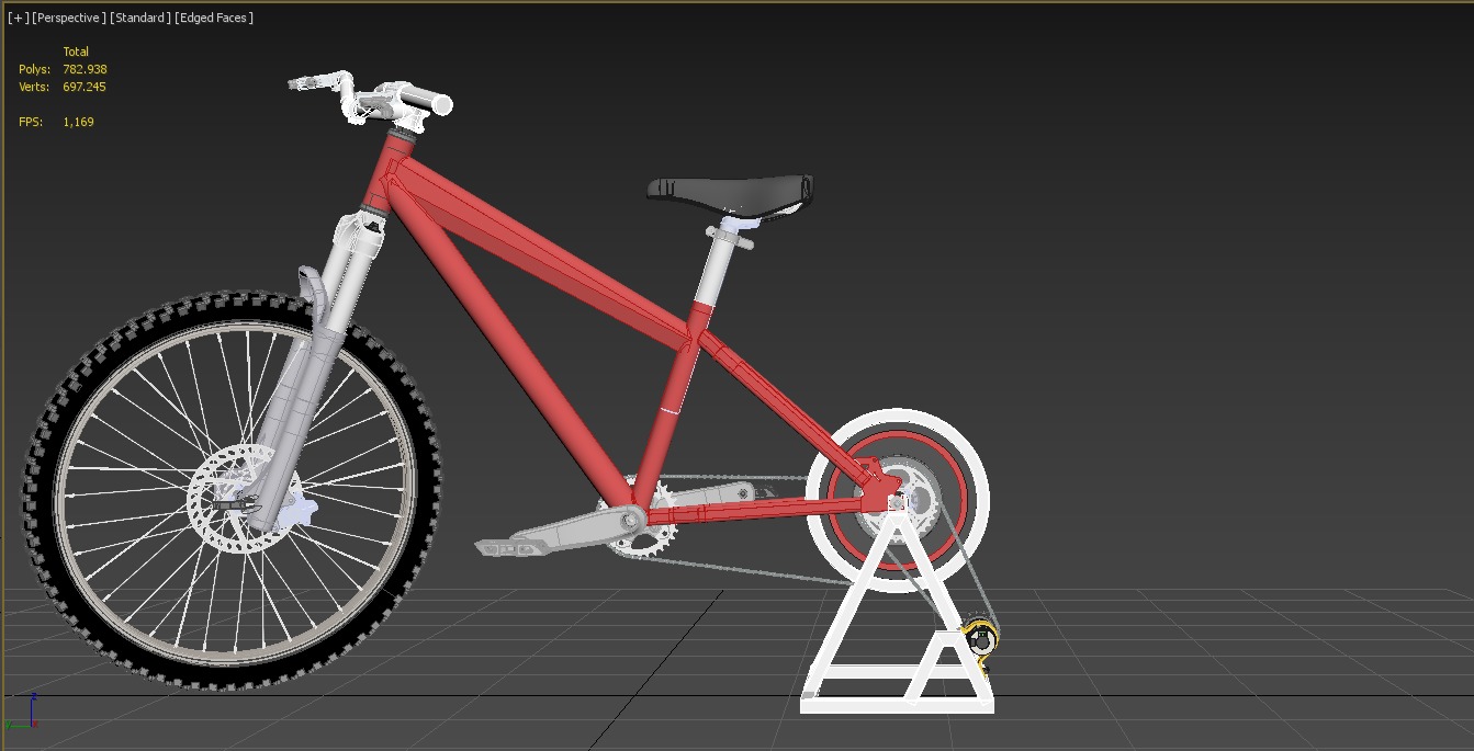 STATIONARY EXERCISE BIKE STAND BICYCLE GENERATOR PEDAL CHARGER 3D model_22