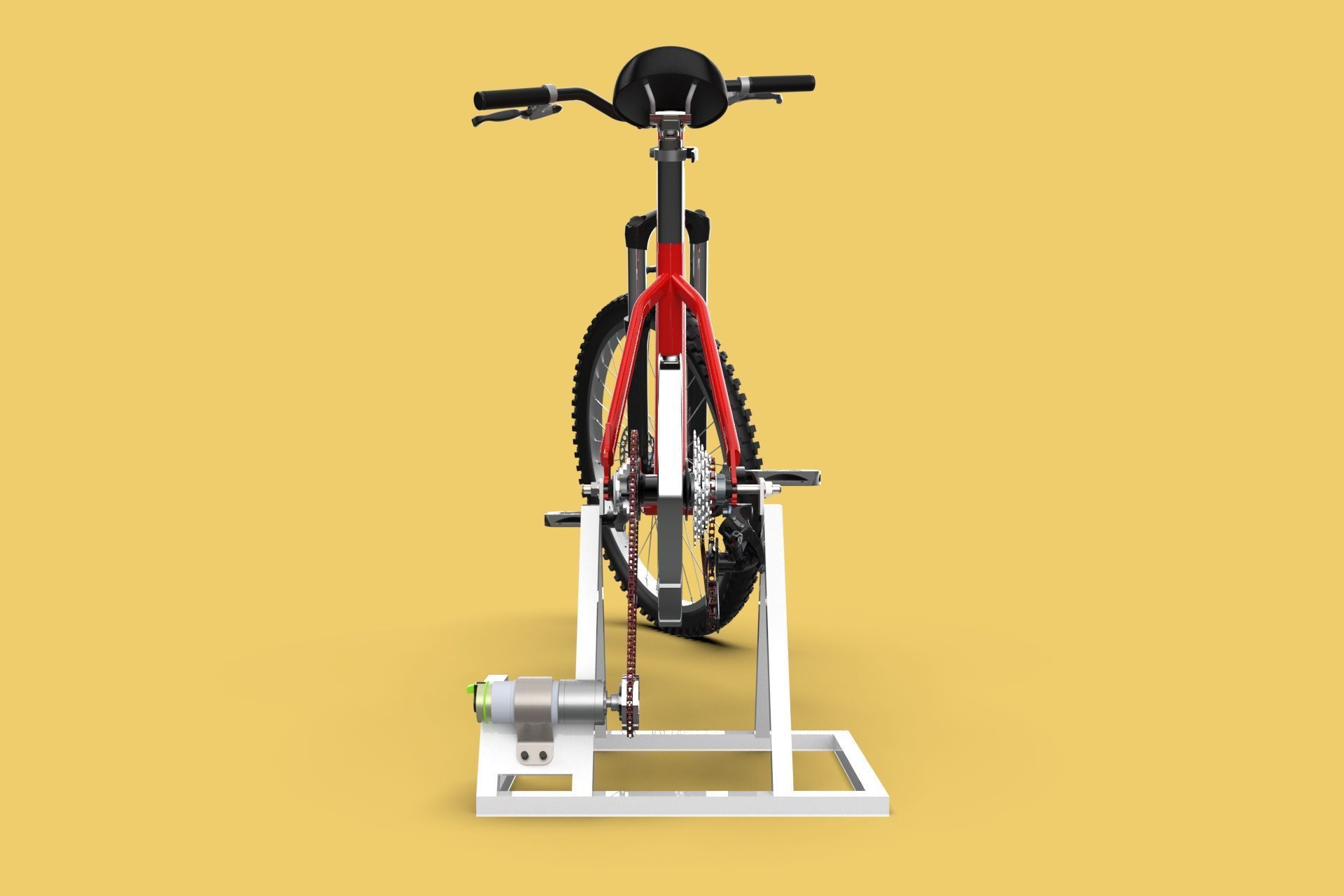 STATIONARY EXERCISE BIKE STAND BICYCLE GENERATOR PEDAL CHARGER 3D model_17