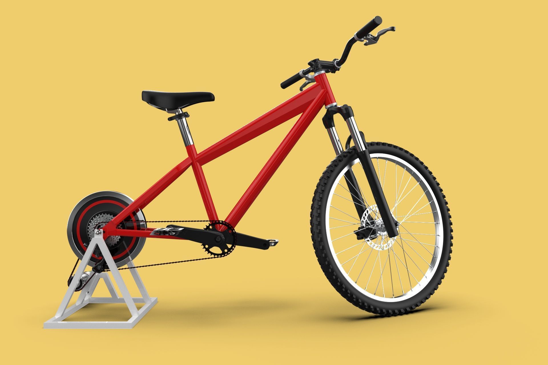 STATIONARY EXERCISE BIKE STAND BICYCLE GENERATOR PEDAL CHARGER 3D model_15