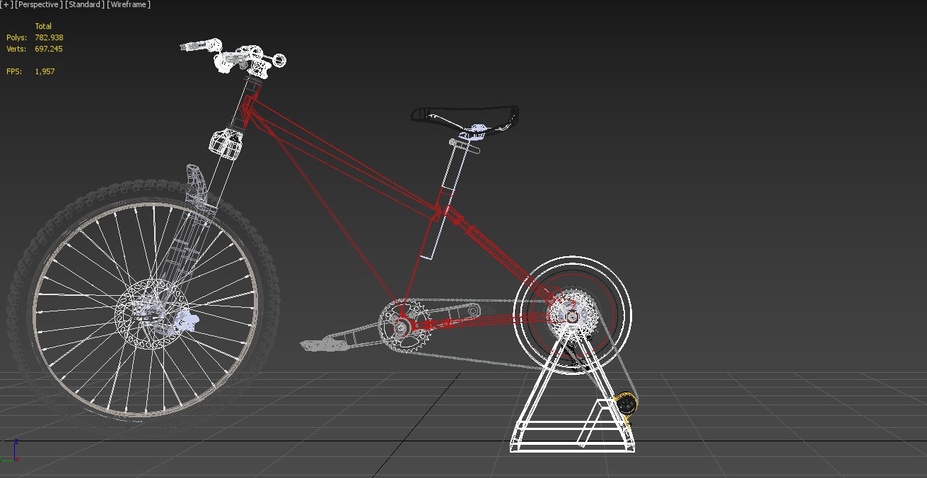 STATIONARY EXERCISE BIKE STAND BICYCLE GENERATOR PEDAL CHARGER 3D model_23