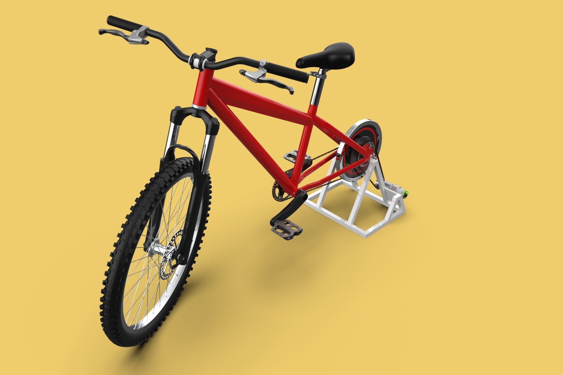 STATIONARY EXERCISE BIKE STAND BICYCLE GENERATOR PEDAL CHARGER 3D model_2