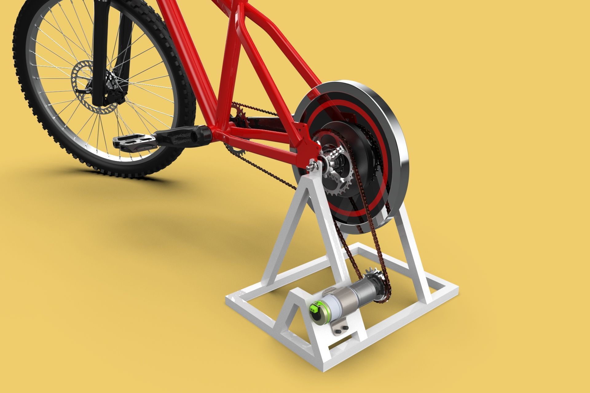 STATIONARY EXERCISE BIKE STAND BICYCLE GENERATOR PEDAL CHARGER 3D model_13