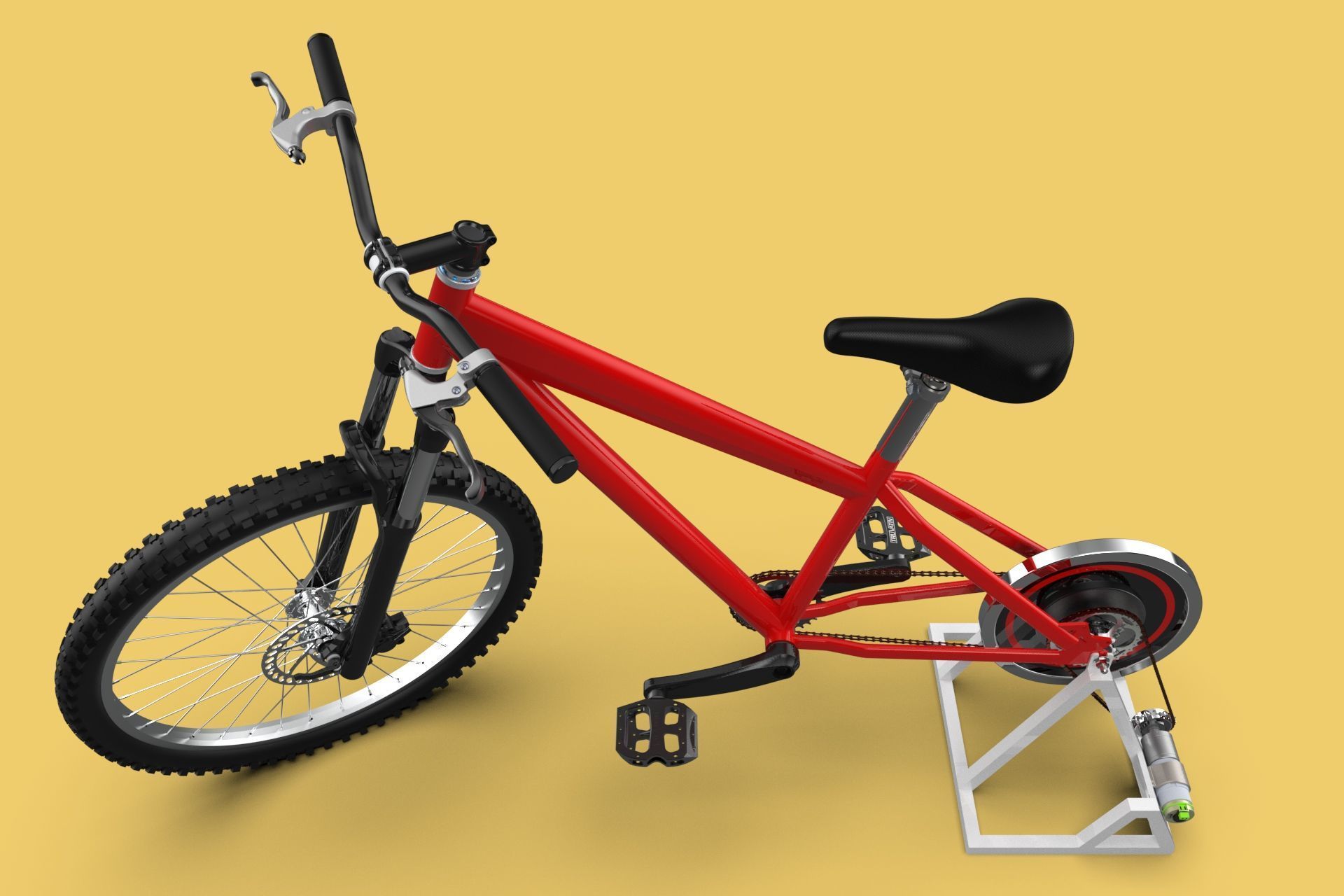 STATIONARY EXERCISE BIKE STAND BICYCLE GENERATOR PEDAL CHARGER 3D model_11