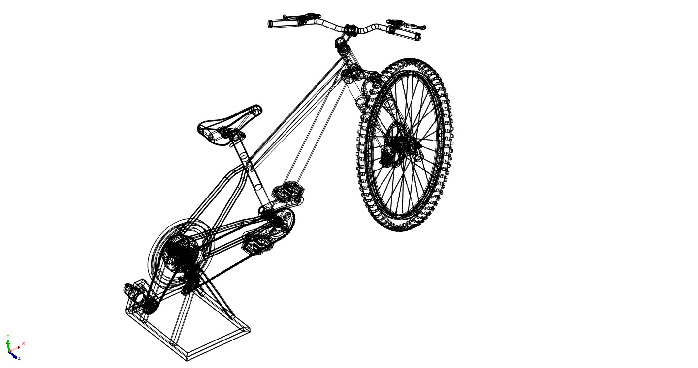 STATIONARY EXERCISE BIKE STAND BICYCLE GENERATOR PEDAL CHARGER 3D model_25