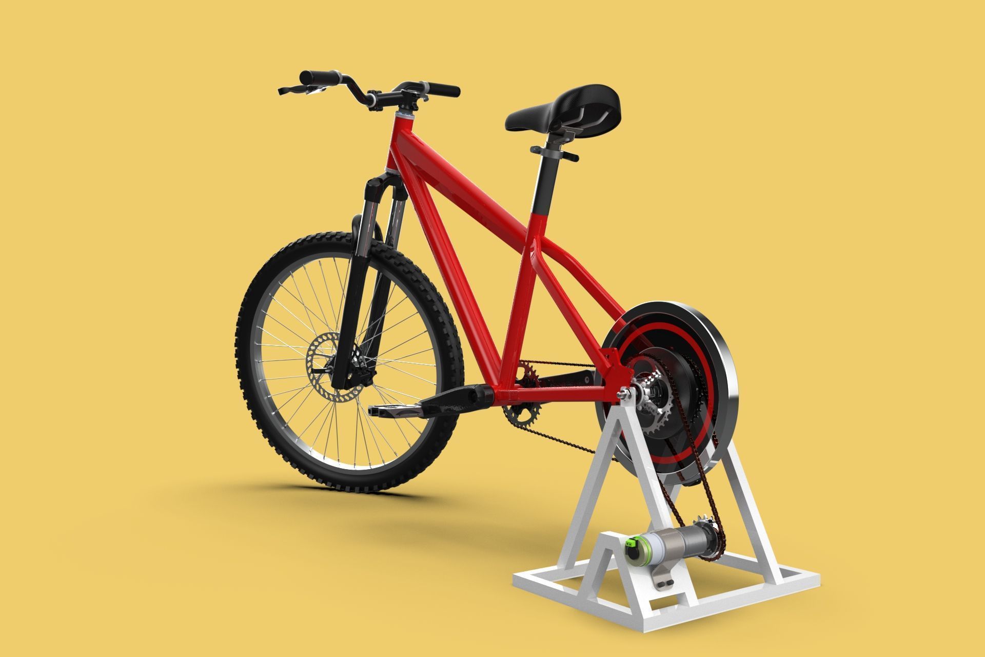 STATIONARY EXERCISE BIKE STAND BICYCLE GENERATOR PEDAL CHARGER 3D model_7