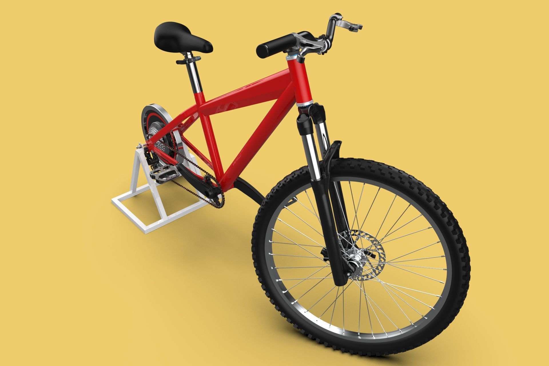 STATIONARY EXERCISE BIKE STAND BICYCLE GENERATOR PEDAL CHARGER 3D model_3