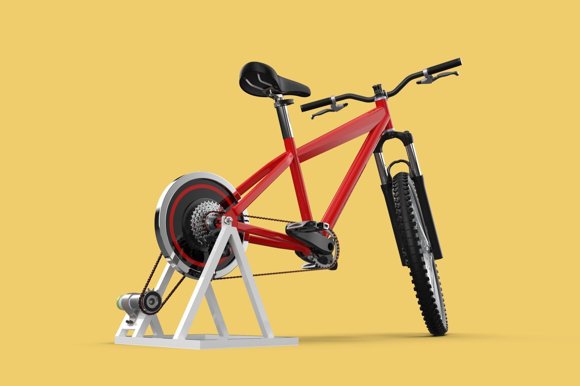 STATIONARY EXERCISE BIKE STAND BICYCLE GENERATOR PEDAL CHARGER 3D model_8