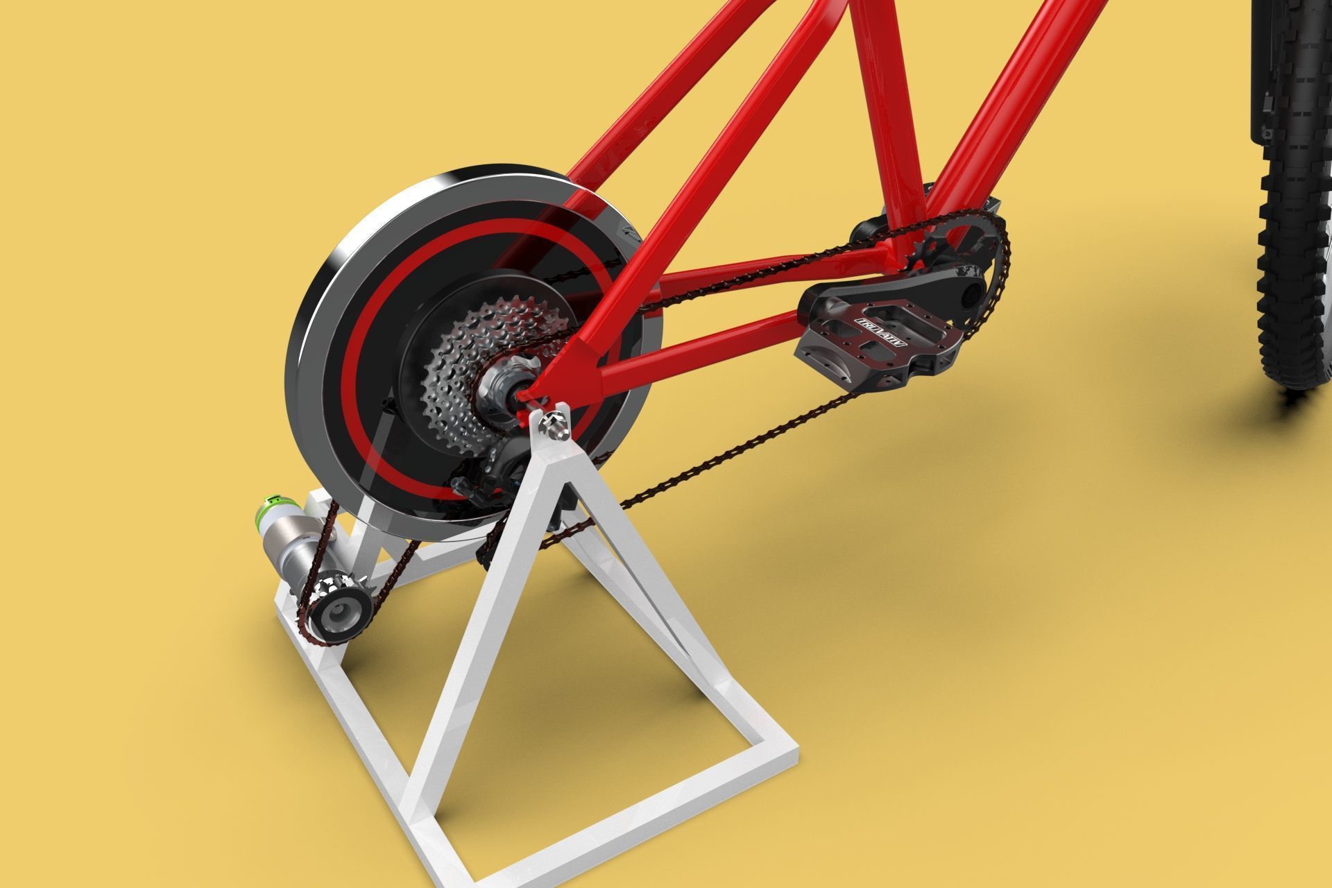 STATIONARY EXERCISE BIKE STAND BICYCLE GENERATOR PEDAL CHARGER 3D model_14