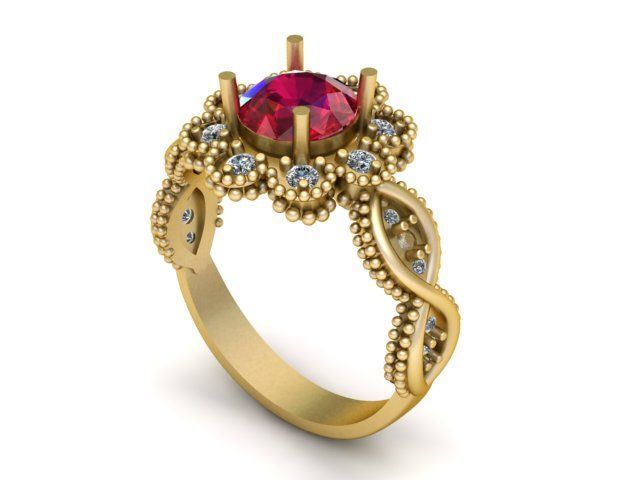 precious wedding ring 3d printbale model 3D print model_5