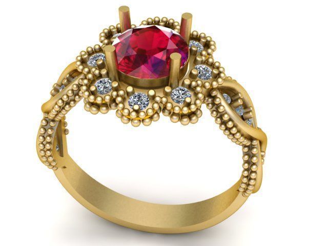 precious wedding ring 3d printbale model 3D print model_4