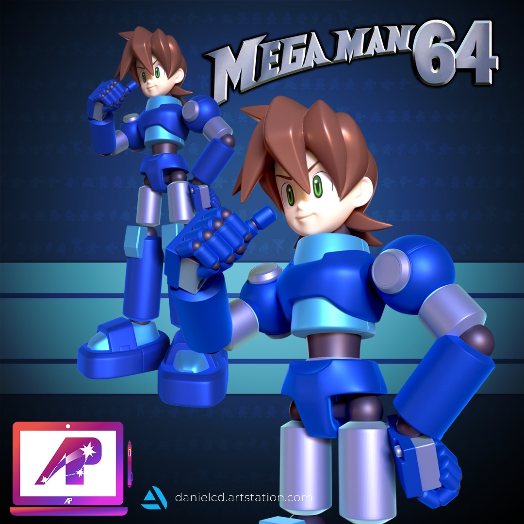 Articuled Megaman Legend 1 and 2 3D print model_1