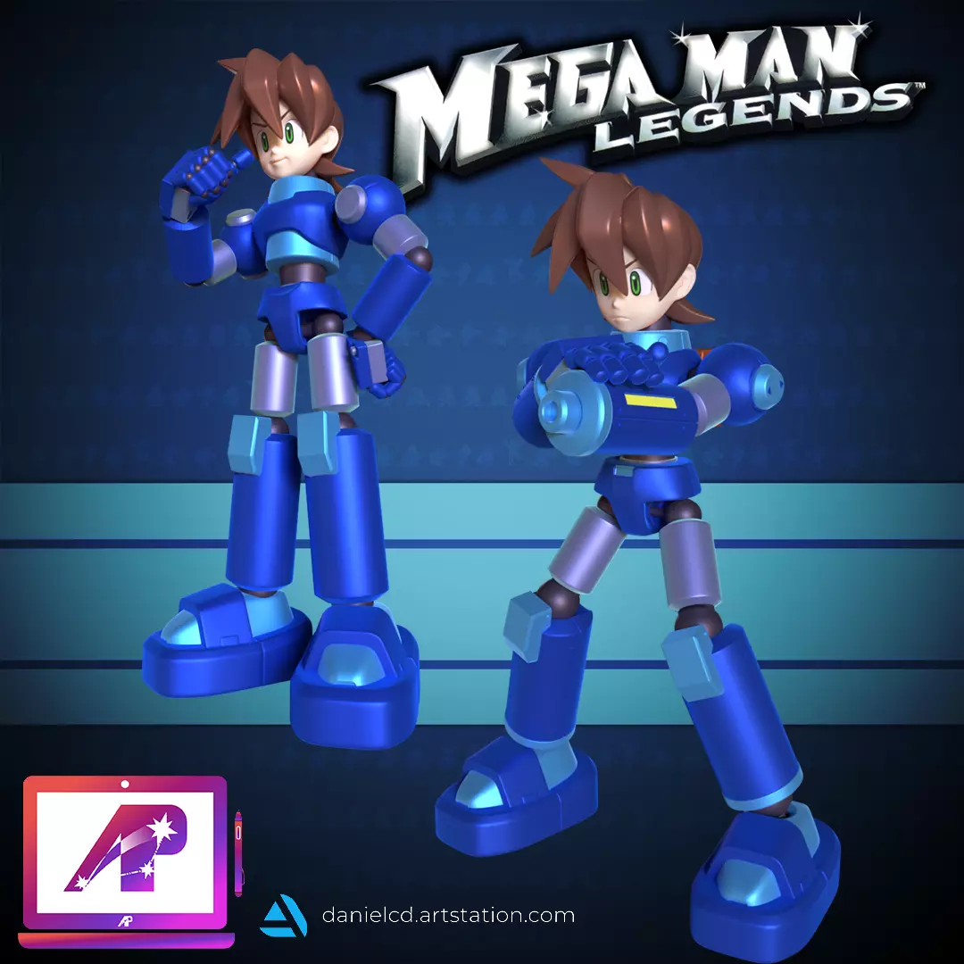 Articuled Megaman Legend 1 and 2 3D print model_0