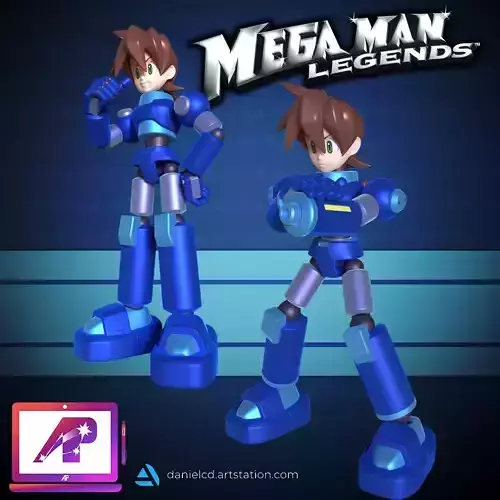Articuled Megaman Legend 1 and 2 3D print model