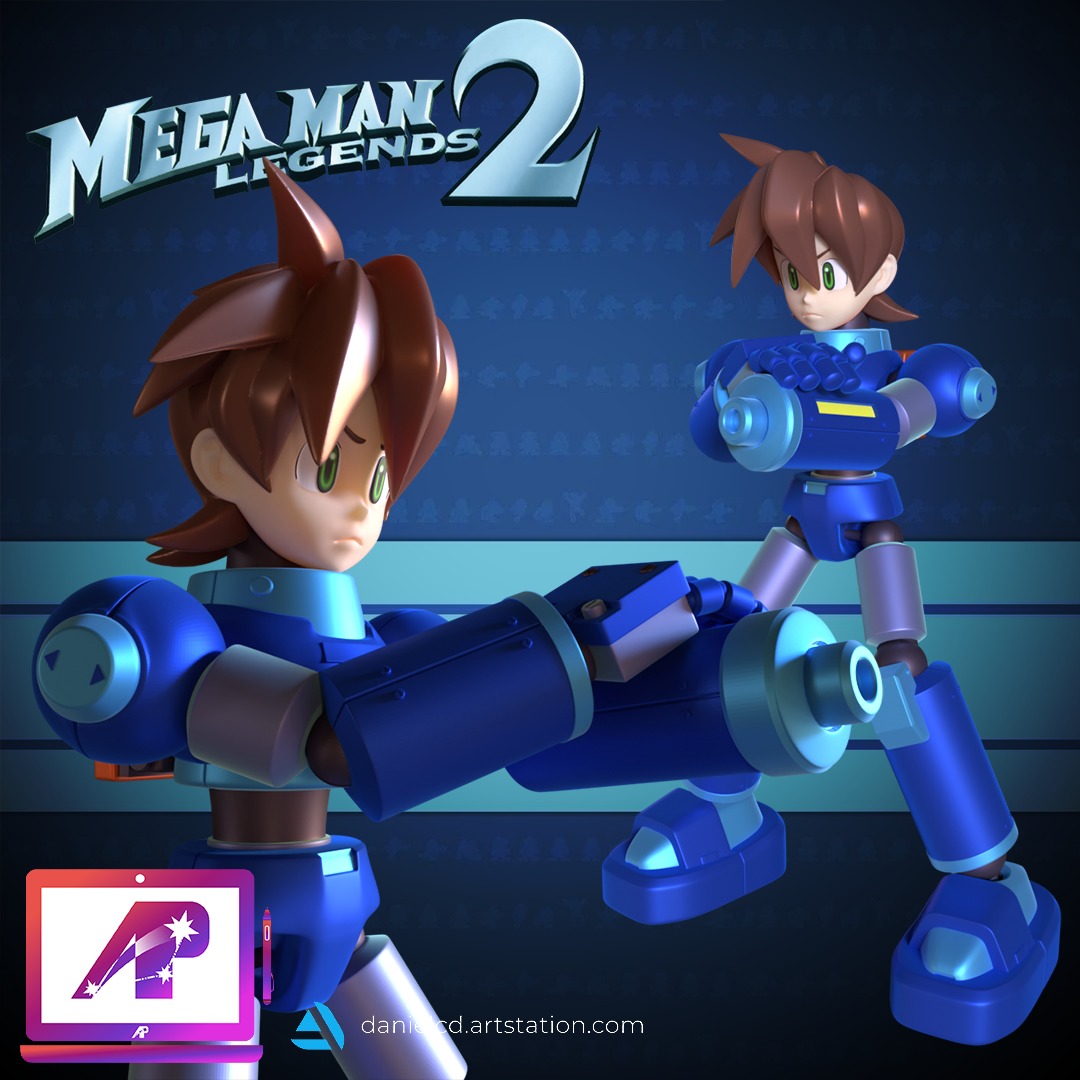 Articuled Megaman Legend 1 and 2 3D print model_2