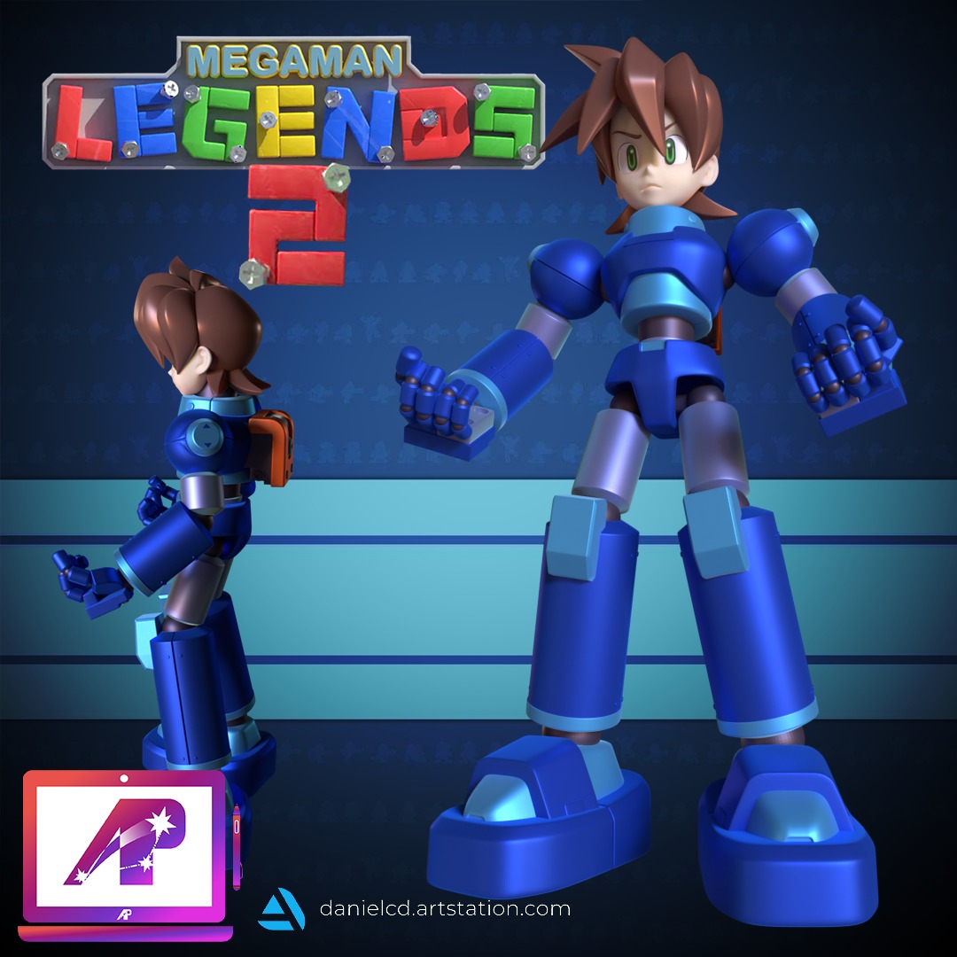 Articuled Megaman Legend 1 and 2 3D print model_3