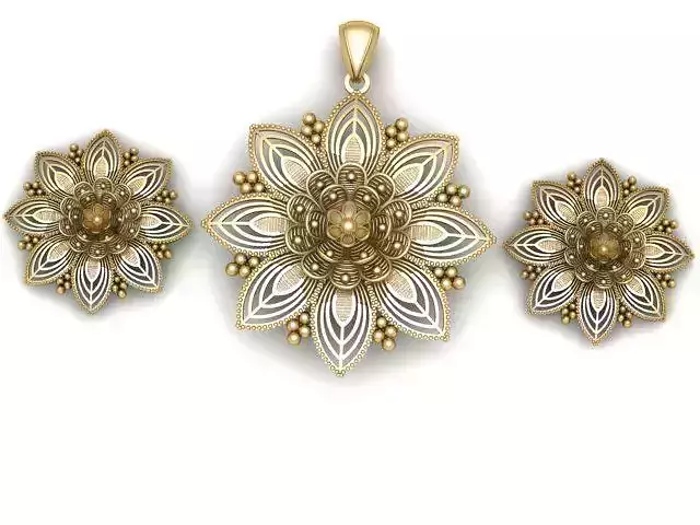 flower style locket set 3d printable model