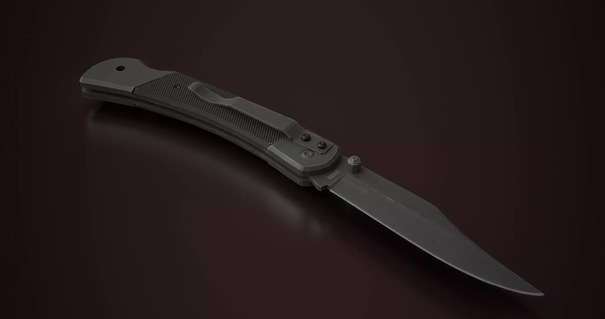 Ka-Bar Knife 3D Model Low-poly 3D model_0