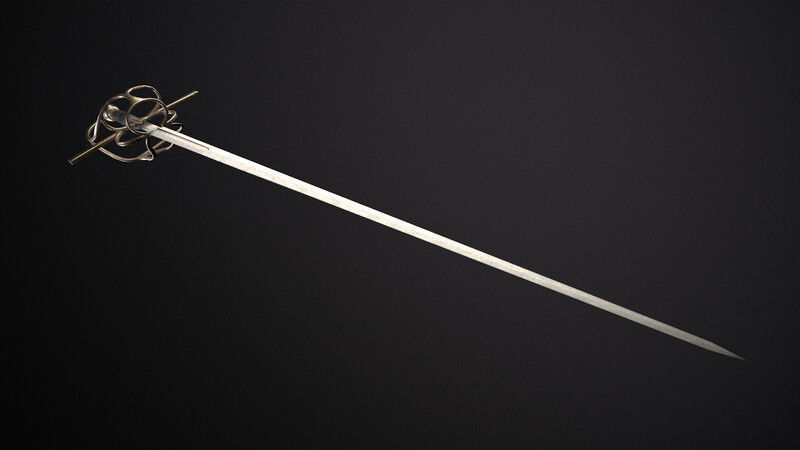 Rapier Sword 3D Model Low-poly 3D model_7