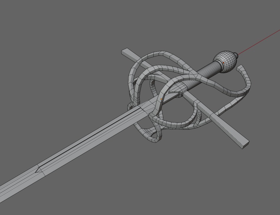 Rapier Sword 3D Model Low-poly 3D model_10