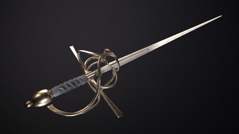 Rapier Sword 3D Model Low-poly 3D model_5