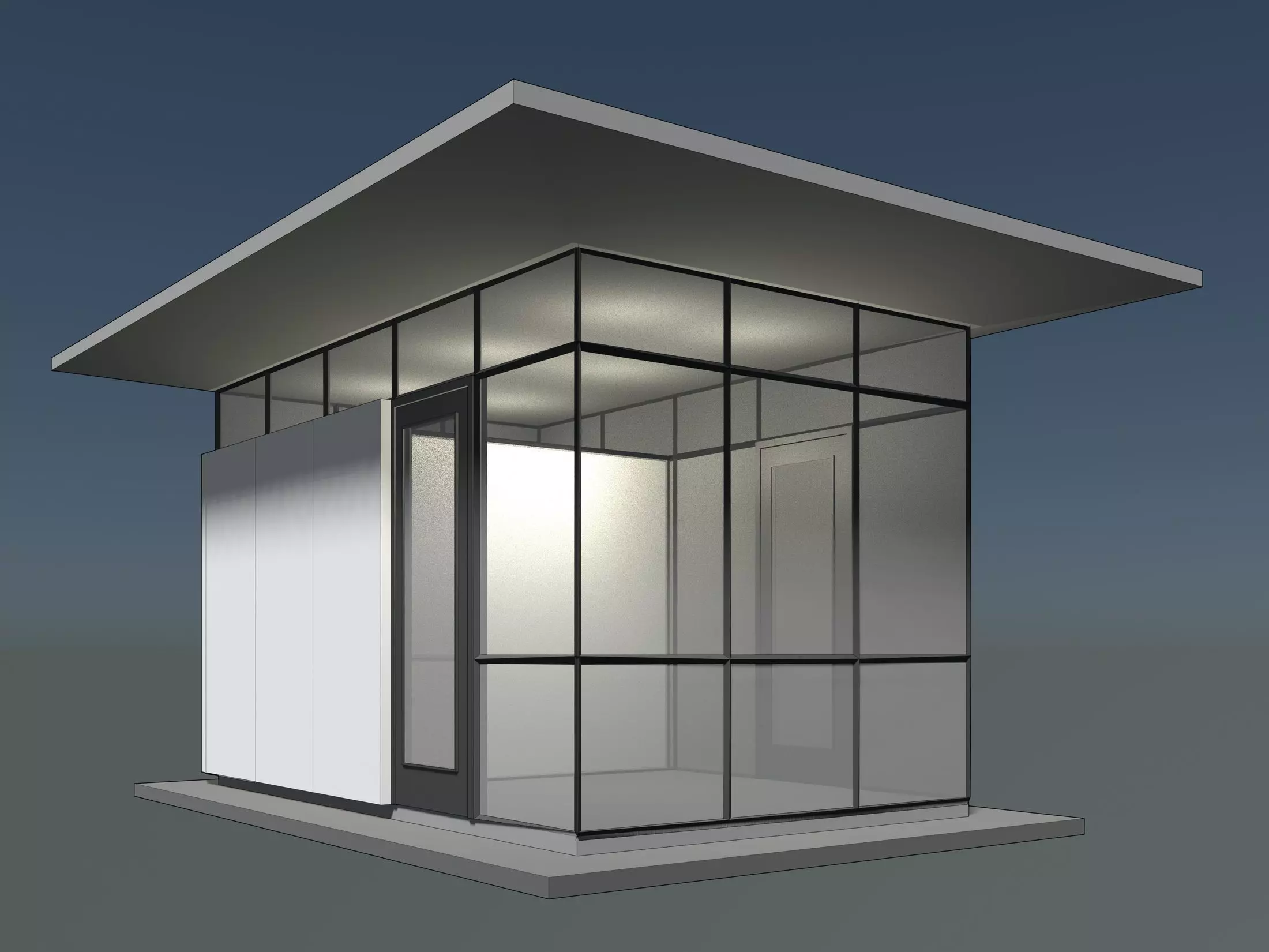 Security booth 24u06 3D model_0