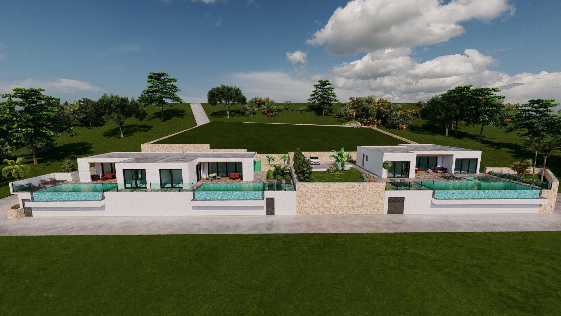 Modern villas  3D model_2