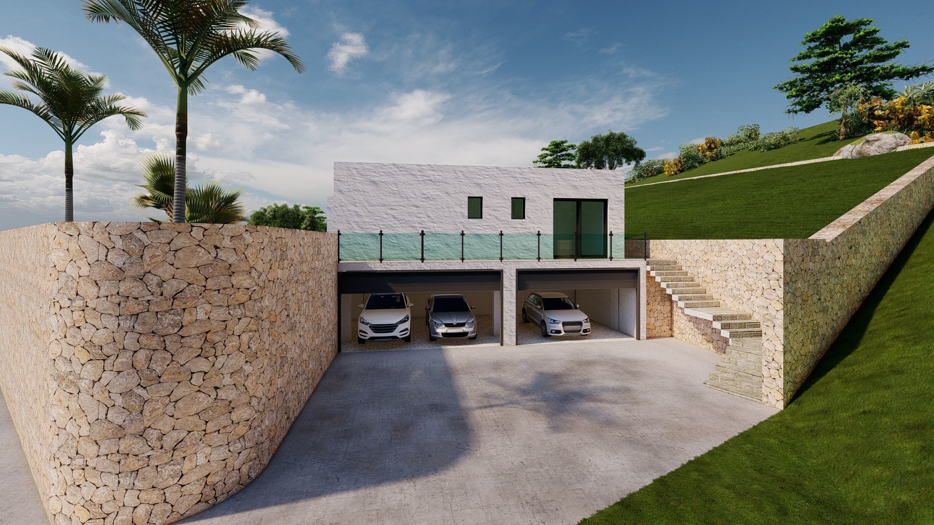 Modern villas  3D model_10