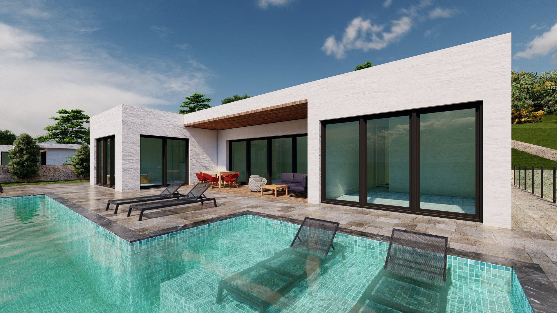 Modern villas  3D model_1